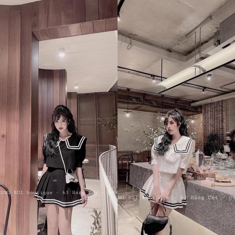 SET ÁO THUỶ THỦ MIX CHÂN VÁY PHA VIỀN