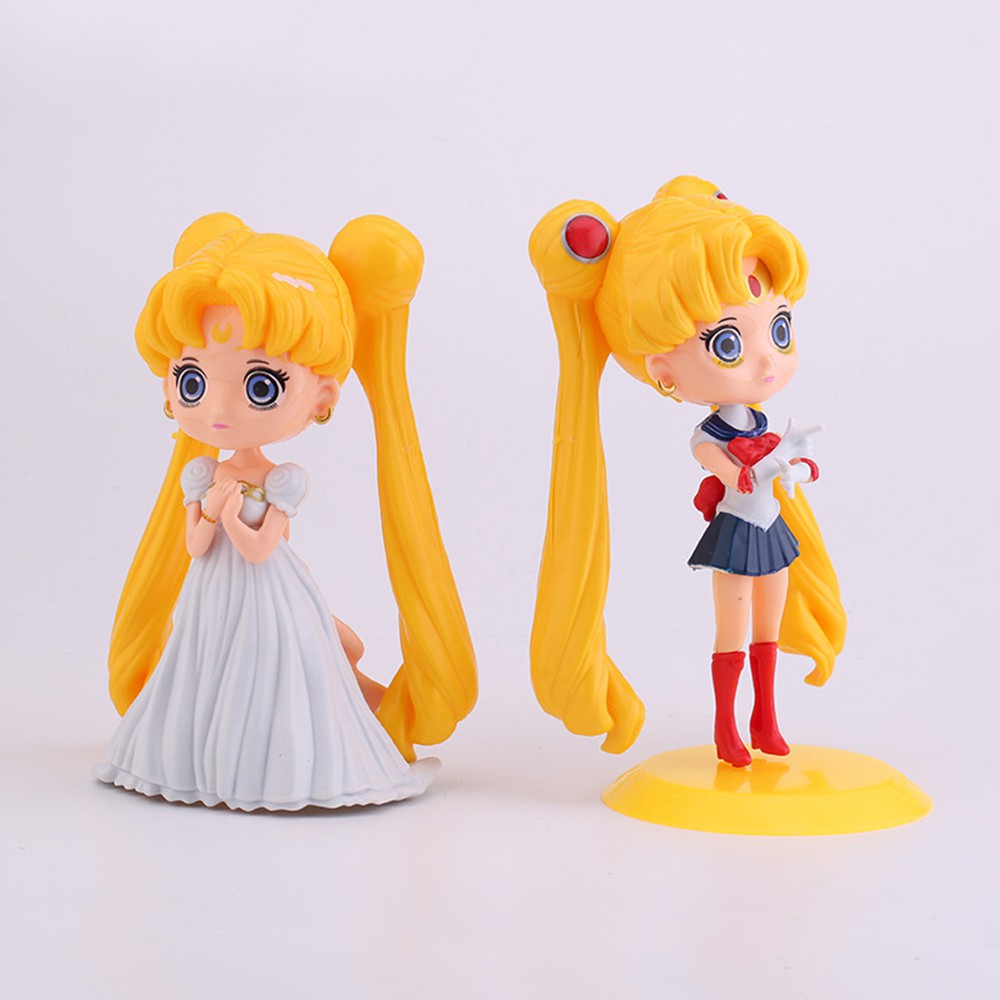 Đồ chơi mô hình thủy thủ Mặt Trăng Sailor Moon Anime Chibi dễ thương cao 14 cm làm sưu tập, trưng bày, trang trí New4all