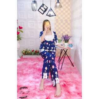 Combo 3 set bộ lụa hàng mặc nhà