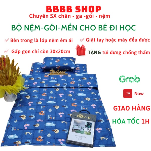 BỘ GỐI NỆM ĐI HỌC CHO BÉ ĐI NHÀ TRẺ