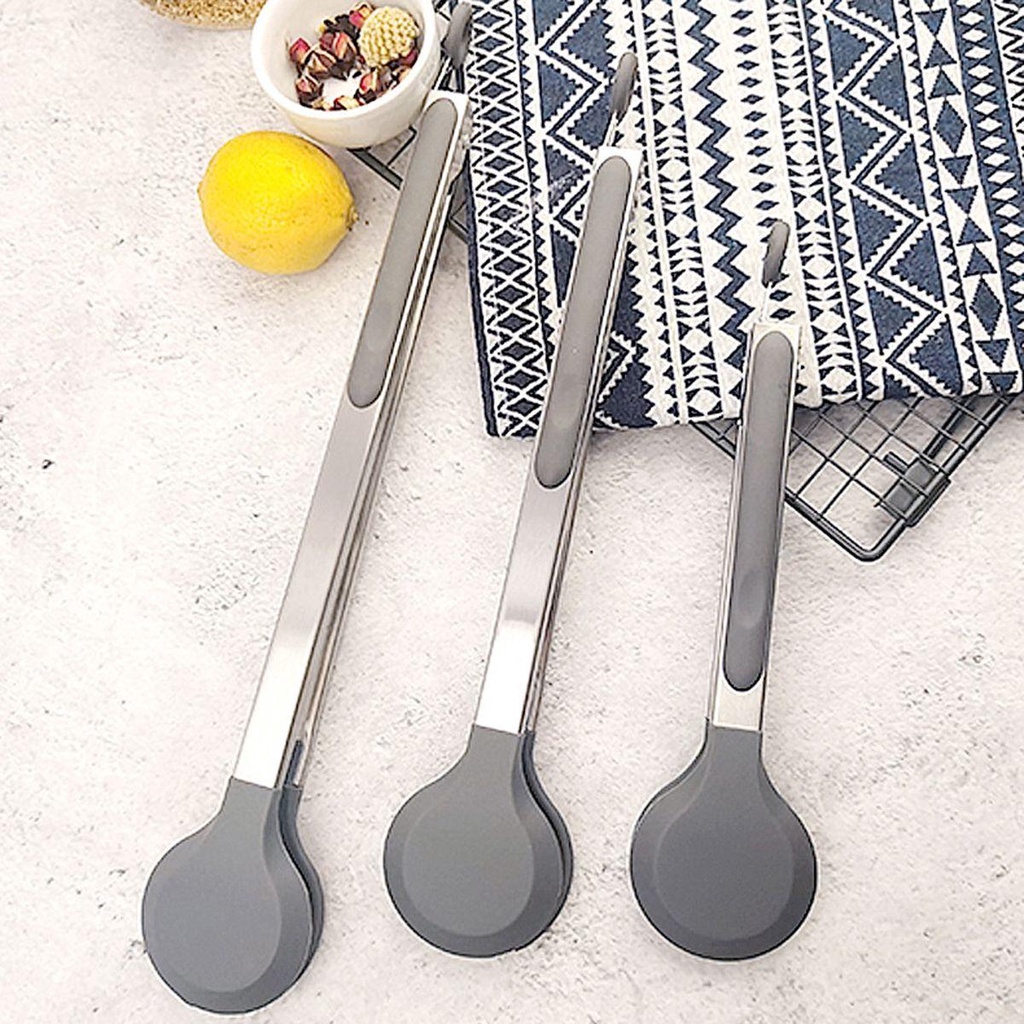 [COD] Kẹp Gắp Thức Ăn Bằng Thép Không Gỉ Tay Cầm Silicone Cách Nhiệt Chống Trượt Tiện Lợi Dành Cho Nhà Bếp