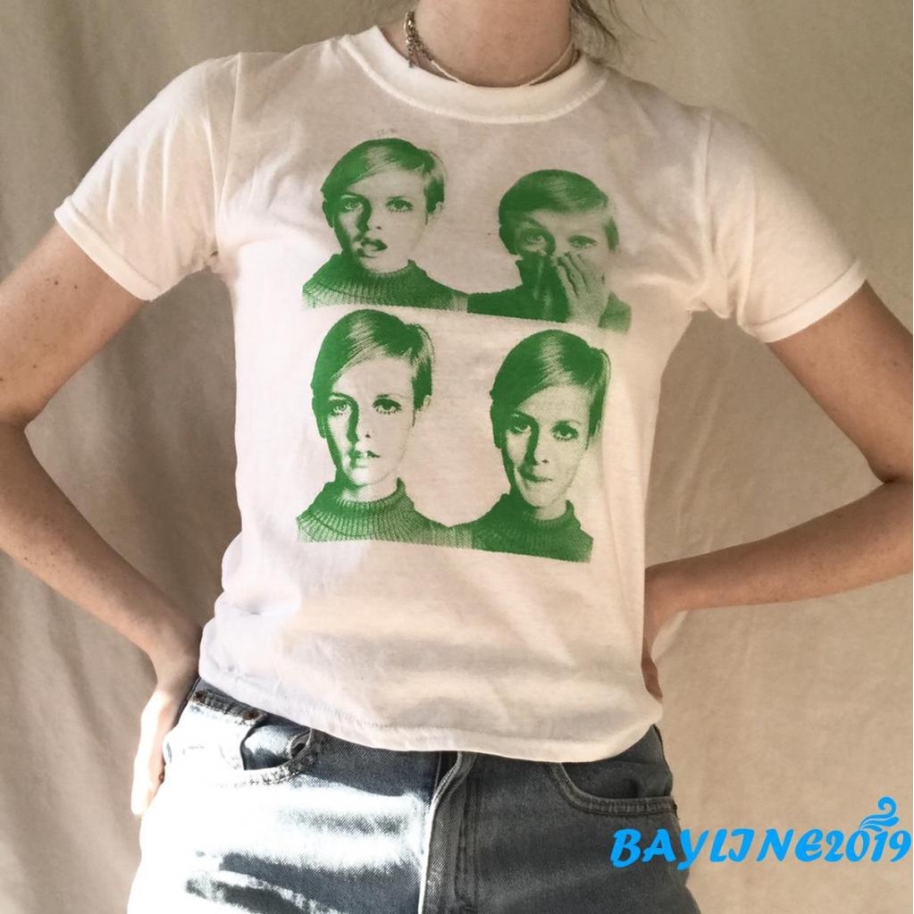 Áo Thun Tay Ngắn Cổ Tròn In Họa Tiết Chân Dung Cho Nữ