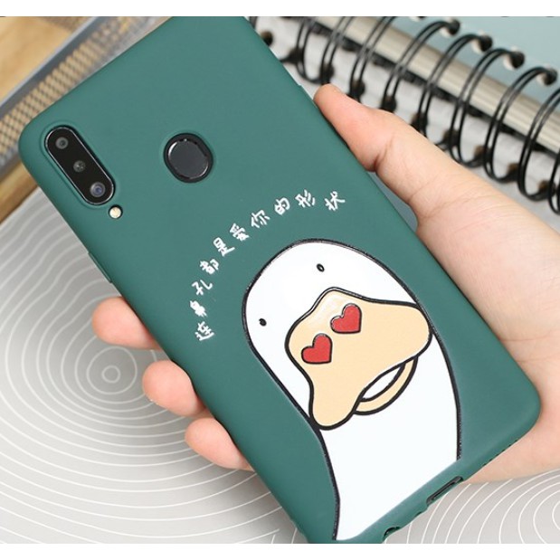 Ốp lưng cho nhiều dòng máy, chất liệu silicon tránh va đập, họa tiết mặt ngan trắng