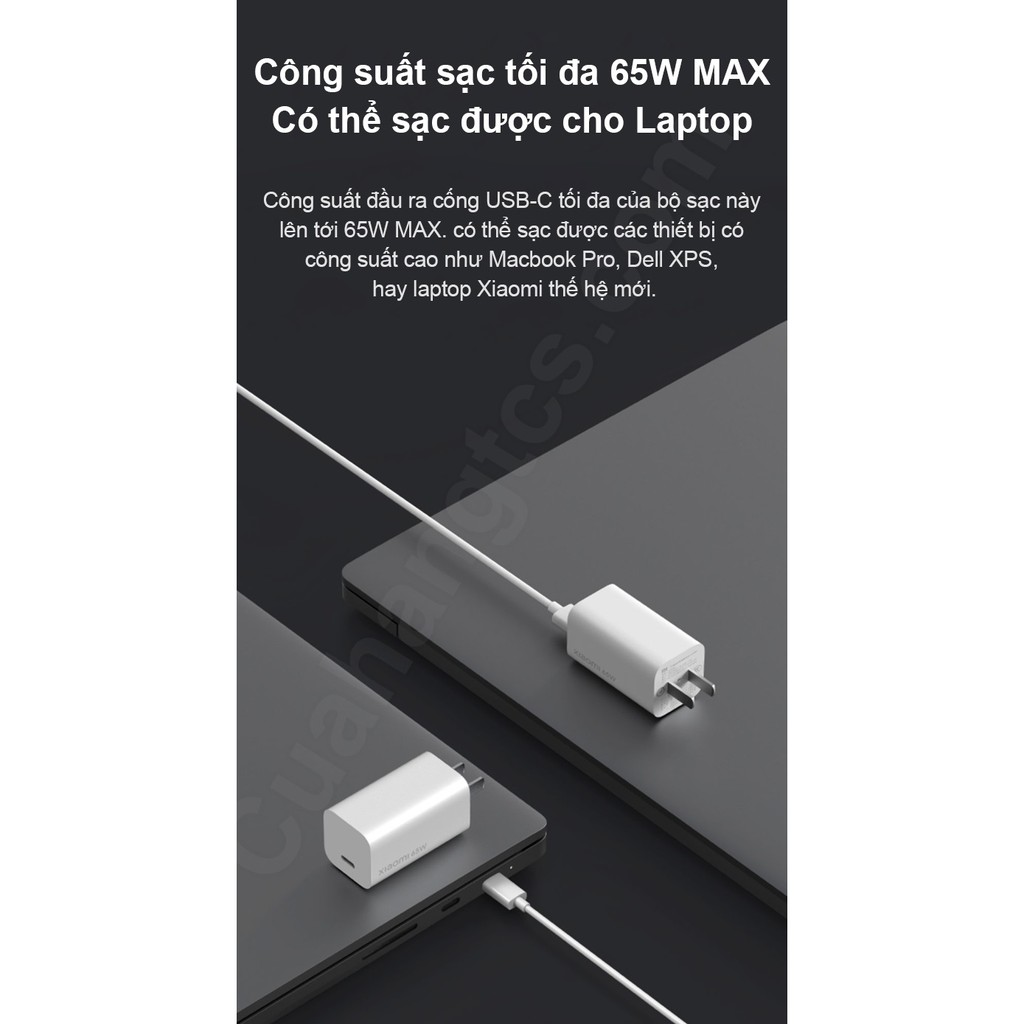 Bộ sạc Xiaomi GaN 65W TypeC AD65G Củ sạc nhanh 65w