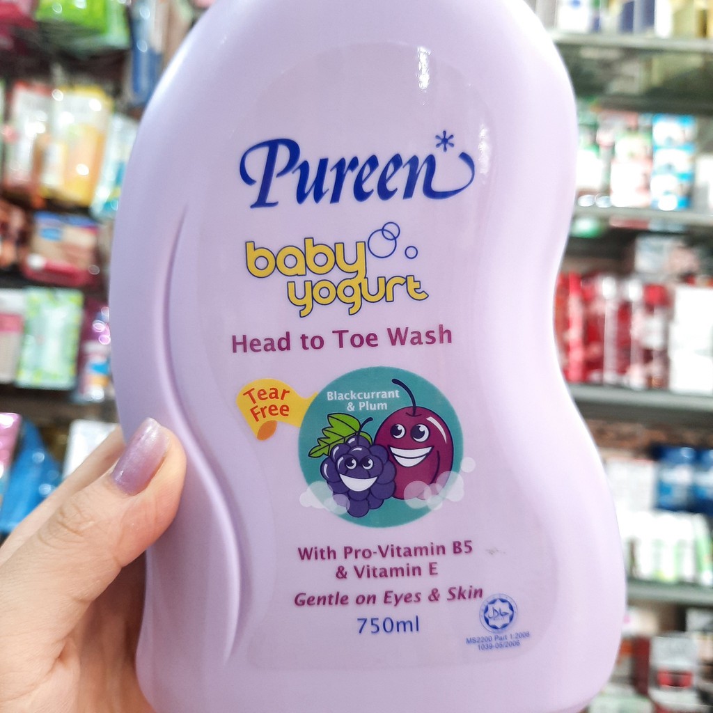 Tắm gội Pureen tinh chất Sữa chua, Nho &amp; Mận 750ml