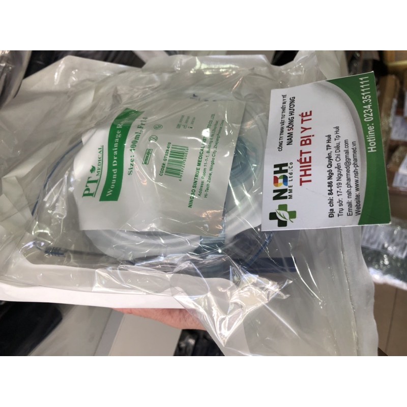 Bộ Bình dẫn lưu hút dịch vết thương 4 lò so Bình hút áp lực âm vết thương Wound Spring Drainage System 14fr 200ml 400ml