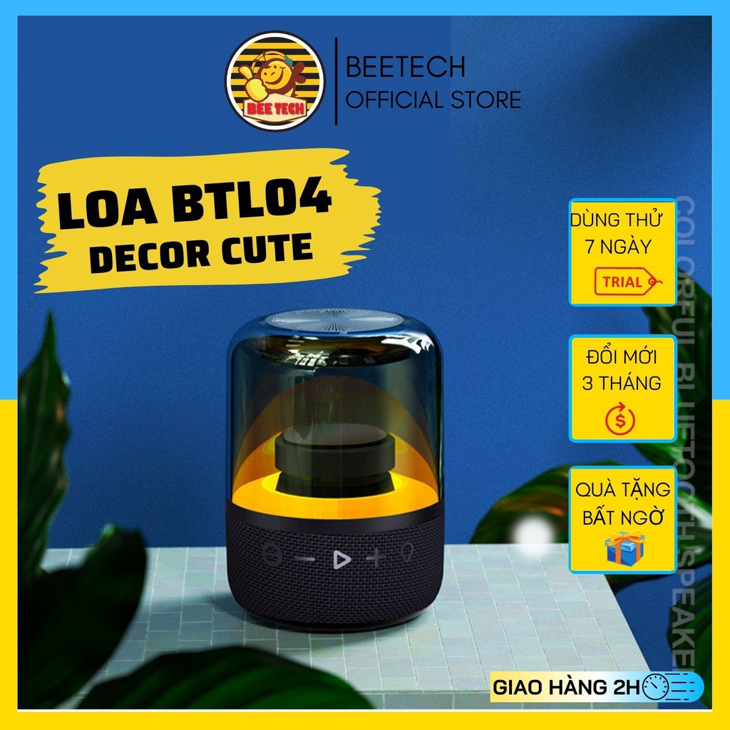 Loa Bluetooth BLT04 Thiết kế hiện đại, chất âm hay, có đèn led - Beetech