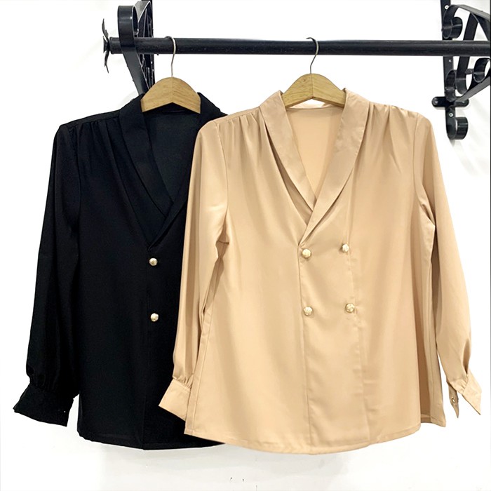 GOTI - 43-67kg - ÁO LỤA CÔNG SỞ NỮ CỔ SEN - ÁO SƠ MI TRẮNG BASIC RỘNG BIGSIZE MẶC ĐI LÀM LỊCH SỰ TAY DÀI 3A18 3A19 | BigBuy360 - bigbuy360.vn