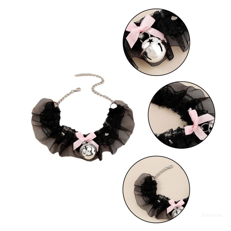 XIXI Vòng Cổ Choker Ren Phối Nơ Phong Cách Lolita Gothic Ngọt Ngào