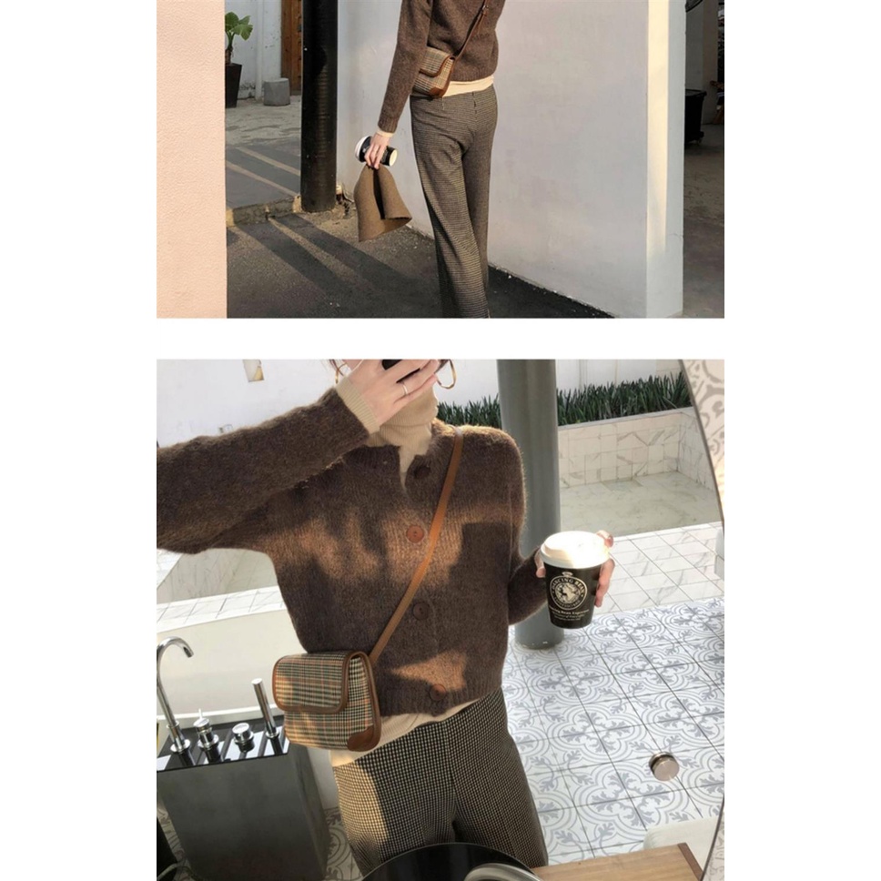 Áo khoác len cardigan dáng rộng thời trang cho nữ