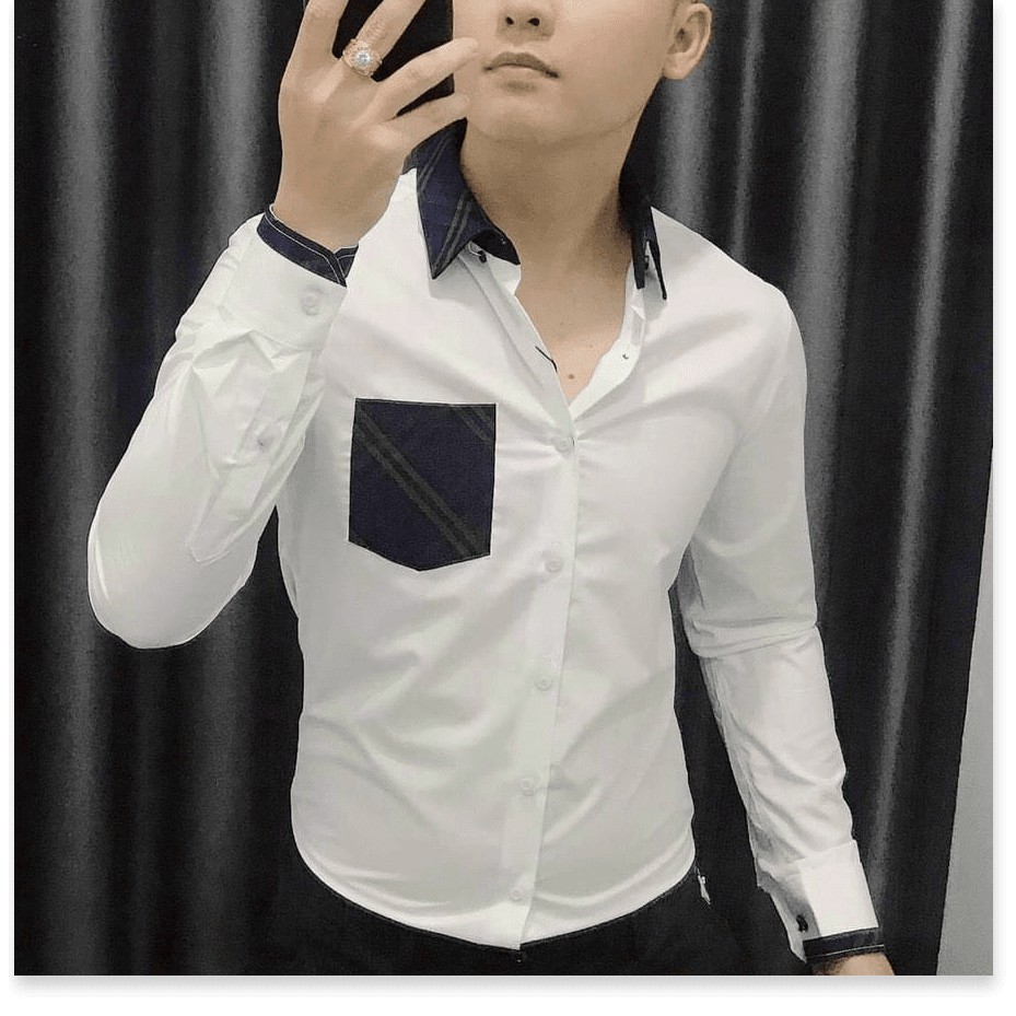 Áo sơ mi vải lụa 3D không nhăn nam có túi siêu chất KOKO MI STORE