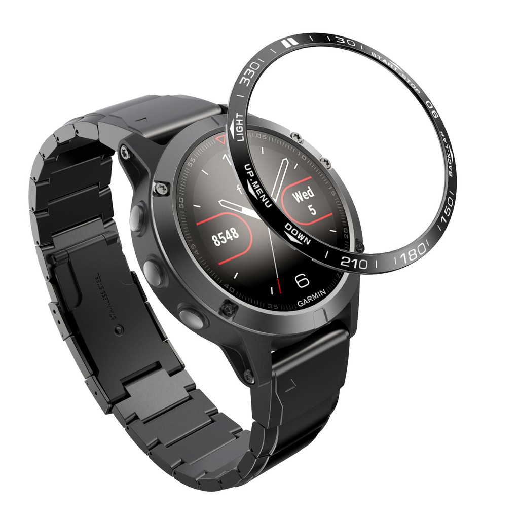 For Garmin Fenix 5 Bezel Ring Watch Adhesive Cover Stainless Steel Protection Accessory