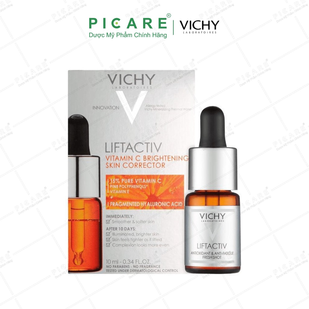Dưỡng chất Vitamin C 15% giúp làm sáng và cải thiện làn da lão hóa Vichy LifTactiv Vitamin C 10ml