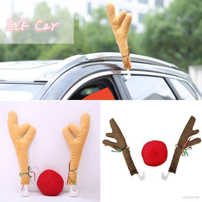 Bộ 3 Phụ Kiện Hình Sừng Nai Đỏ Trang Trí Giáng Sinh