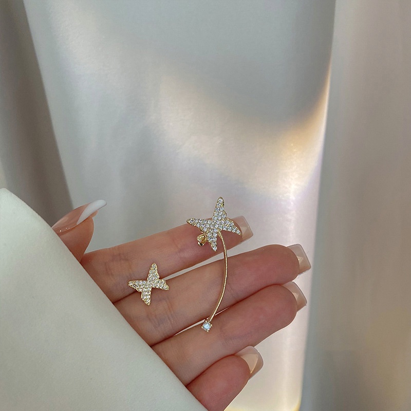 Set bông tai Bell Mew kẹp vành tai bướm vàng kim độc đáo BT278