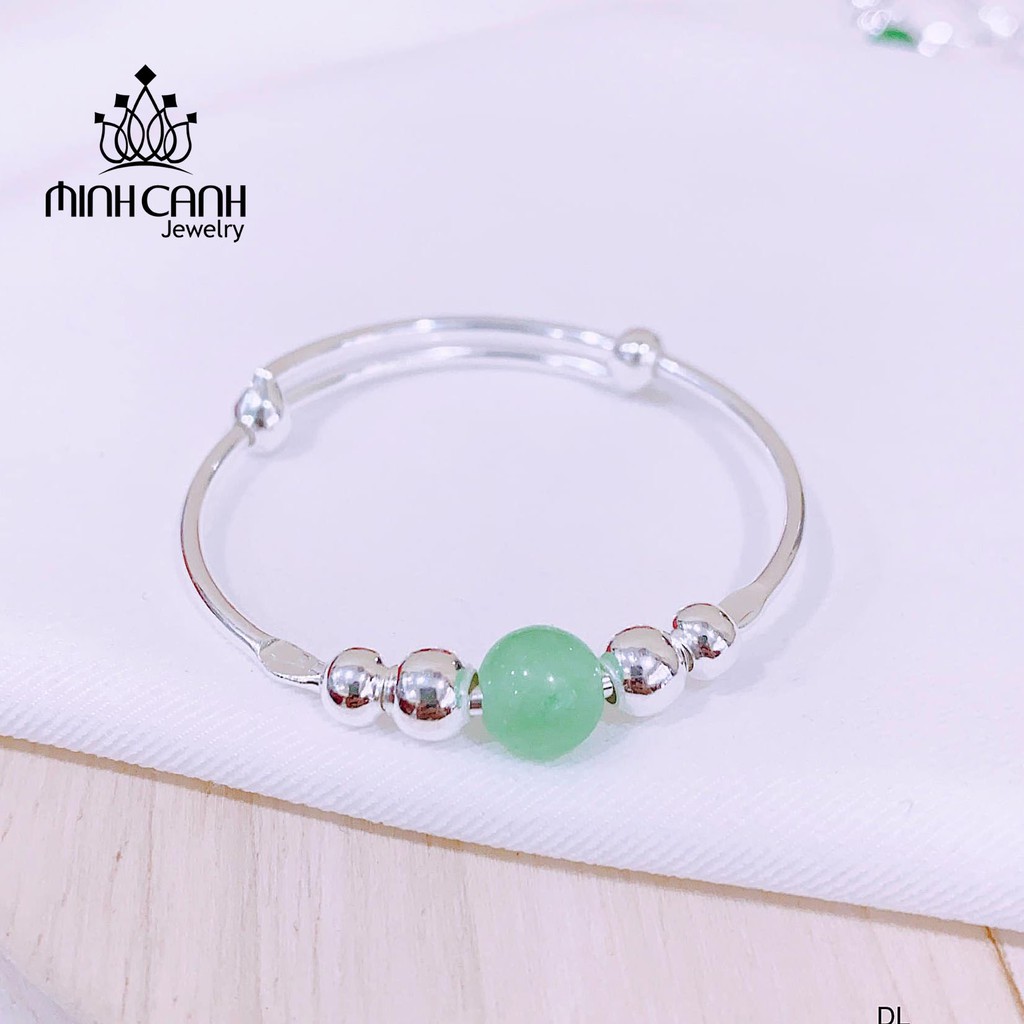 Vòng Tay Bạc Cho Bé Đính Đá Phong Thuỷ Nhiều Màu - Minh Canh Jewelry