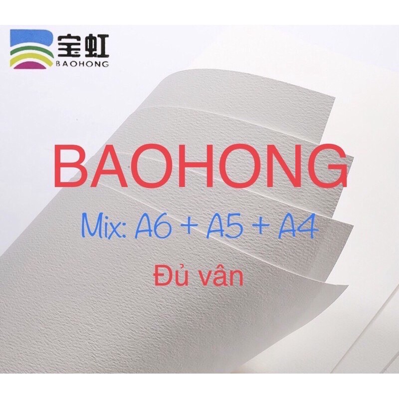 [Mua 1 Tặng 1] Mix  A3/A4/A5/A6 Baohong 100% Cotton Đủ Vân - Quà đọc mô tả
