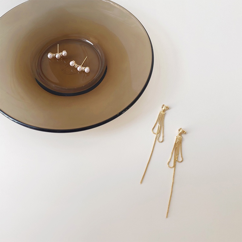 Bông Tai Mạ Bạc 925 Dáng Dài Đính Ngọc Trai Nhân Tạo Thời Trang