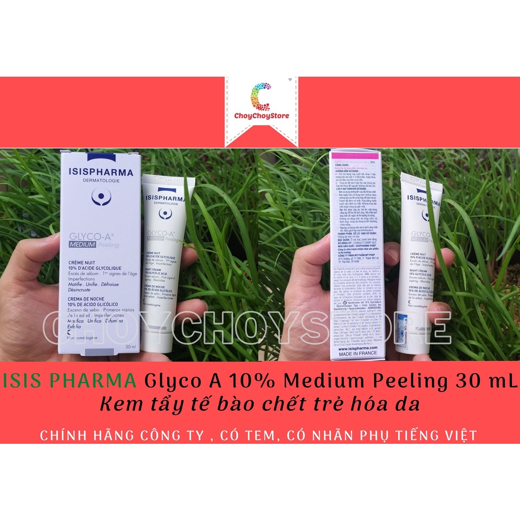 [TEM CTY] ISIS PHARMA Glyco A 10% Medium Peeling 30 mL - Kem tẩy tế bào chết trẻ hóa da