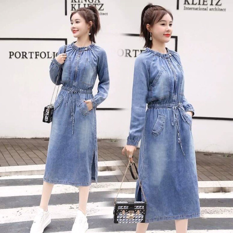 Đầm jean nữ cao cấp chất jean mềm mại form chuẩn ôm dáng sang chảnh NP1478