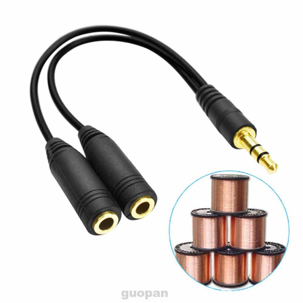 Practical Durable Audio Aux 3.5 Headphone Mic 4pole Male To 2 X 3pole Female Splitter Cable