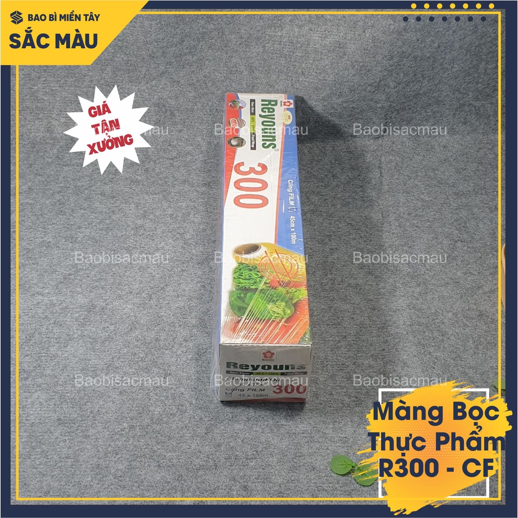 Màng bọc thực phẩm R300-CF - Cuộn bọc thực phẩm, thức ăn loại tốt cỡ to ( 45cmx75m) đảm bảo an toàn cho sức khỏe