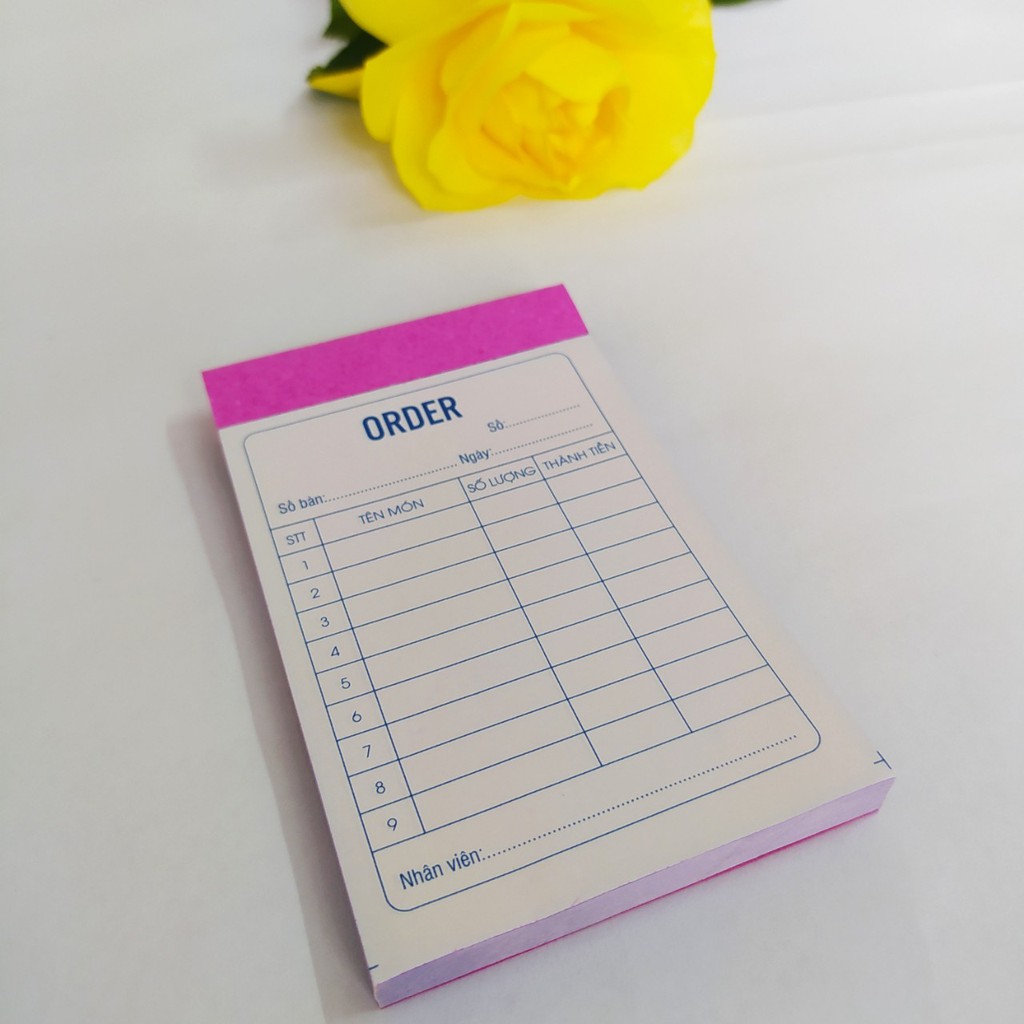 Sổ order 2 liên 7x10cm 100 tờ - 4 quyển