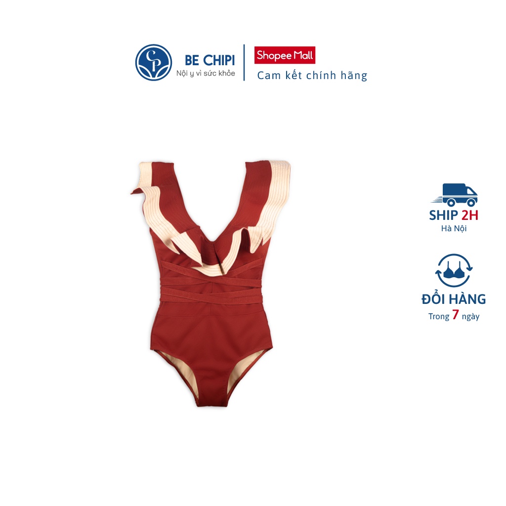 Bikini Đi Biển BECHIPI Body Liền Mảnh Cổ Bèo, Đồ Bơi Nữ Cao Cấp - DB4299