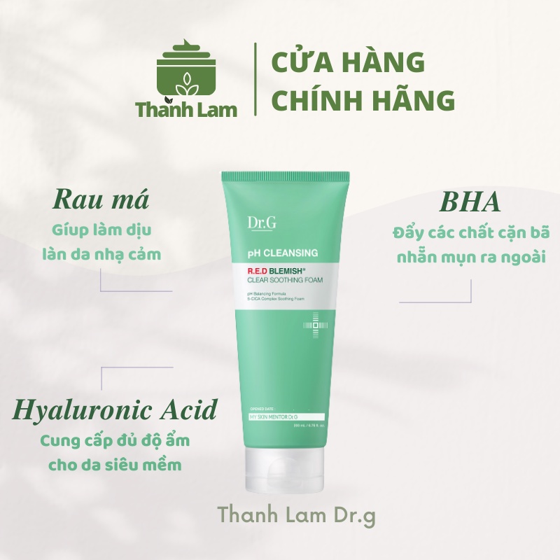 Sữa rửa mặt cho da mụn R.E.D blemish Clear Soothing Foam 200ml