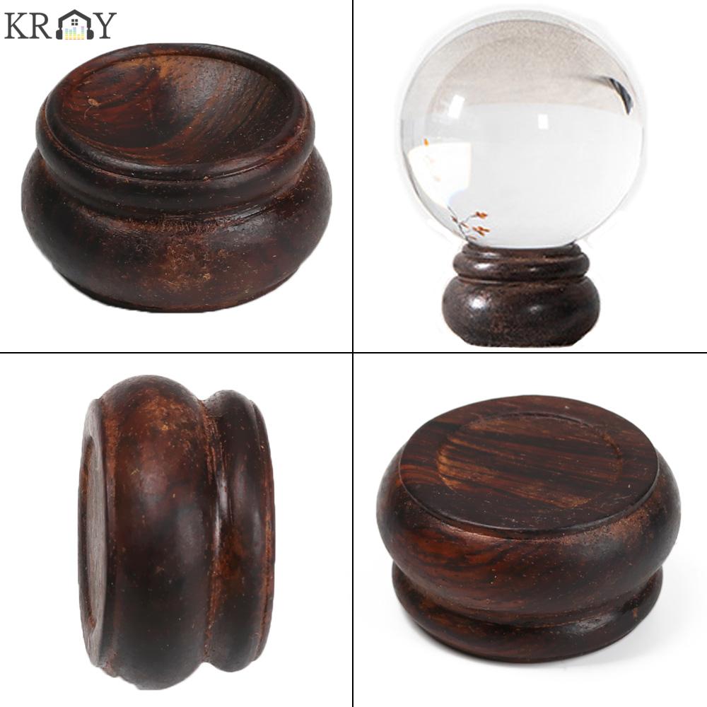 KRNY Natural|Sphere Pedestal Photography Props Wood Display Stand Ball Holder Craft Fixed Seat Home Decoration Desktop Ornament Glassball Base