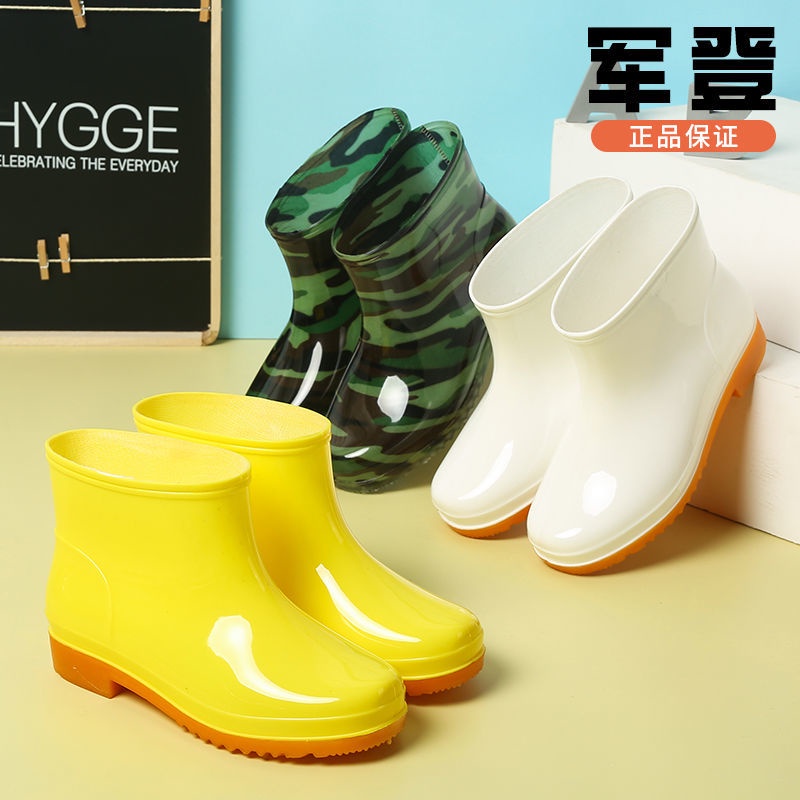 Ủng Đi Mưa Cổ Ngắn Bằng pvc Chống Nước Chống Trượt Giữ Ấm Cho Người Lớn