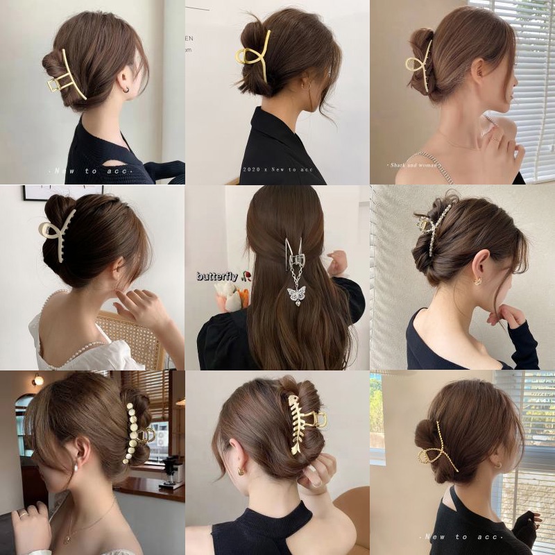 Kẹp Tóc Hình Nơ Đính Ngọc Trai Thời Trang Hàn Quốc Mới