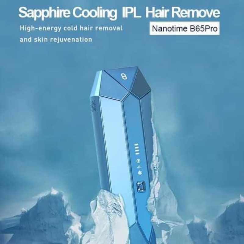 Máy triệt lông Naotime Beauty B65Pro, Máy triệt lông lạnh mini vĩnh viễn vô hạn xung, đầu triệt lạnh đá saphire mới nhất