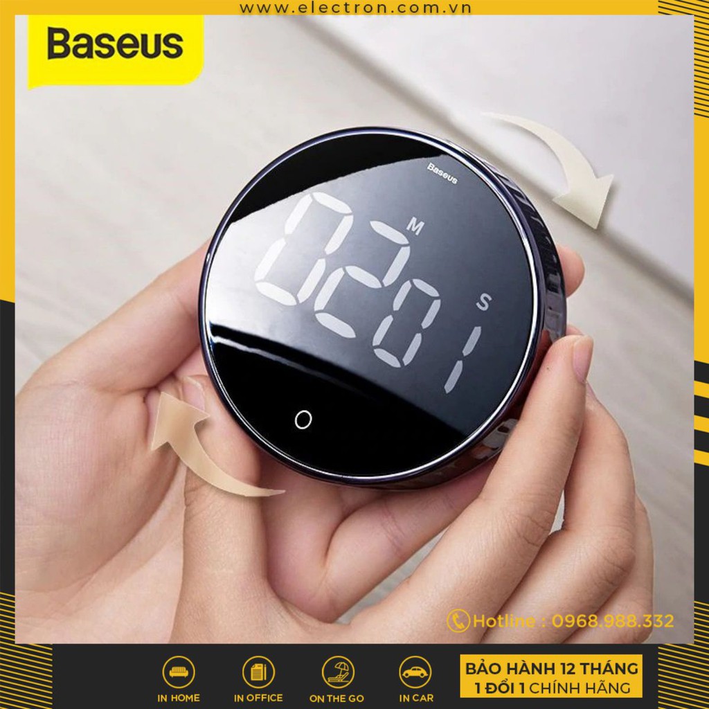 Đồng hồ hẹn giờ đếm ngược Baseus Heyo Rotation LED Countdown Timer