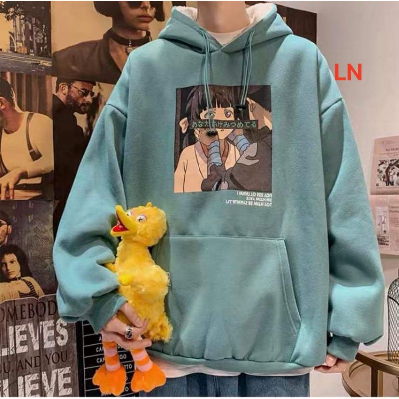 Áo nỉ Hoodies in hình Cô gái chữ Nhật siêu đáng yêu