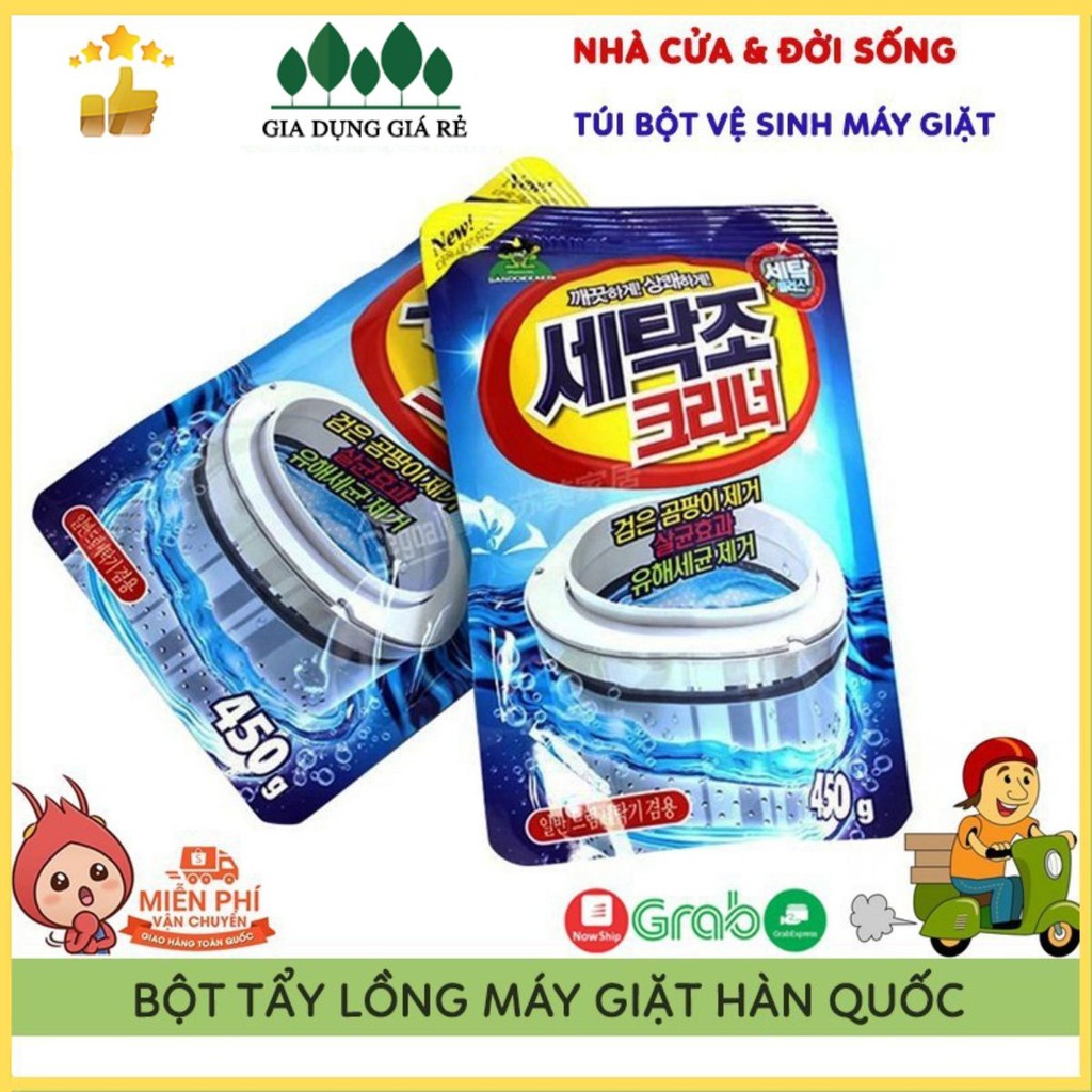🍓Giá Hủy Diệt 🍓 Bột Tẩy Lồng Máy Giặt Hàn Quốc Gói 450G - Siêu Tiện Dụng Dành Cho Máy Giặt