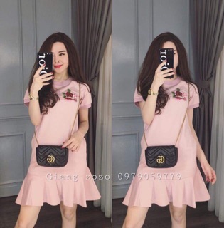 Đầm hoa thêu qc