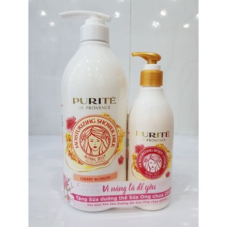 Sữa tắm sữa ong chúa purite cherry blossom 850ml mẫu mới