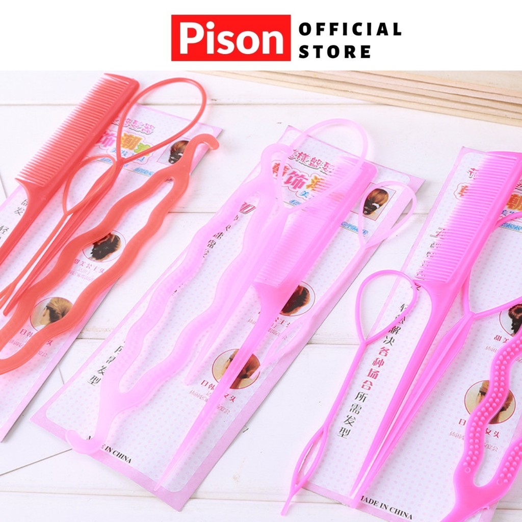 Set dụng cụ luồn tóc 4 món Pison gọn gàng - SP0069 - 01 bộ