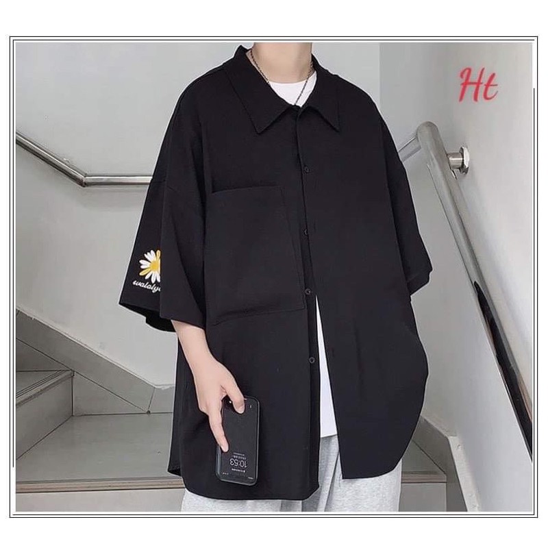 Áo sơ mi hoa chữ tay HT12