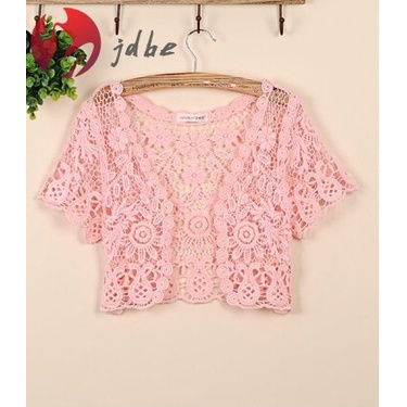 Áo Khoác Cardigan Ren Xuyên Thấu Ngắn Tay Thời Trang Mùa Hè Dành Cho Nữ 2022