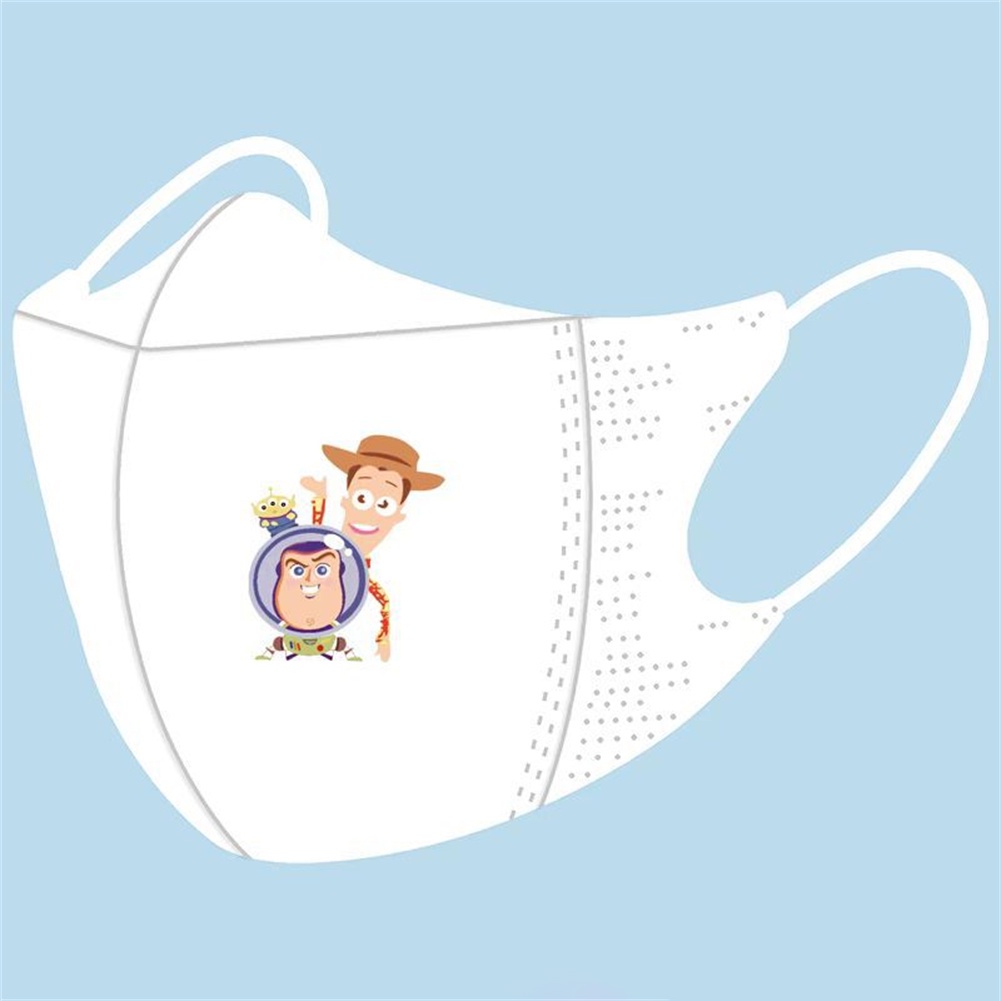 Bộ 10 Khẩu Trang 3 Lớp Dùng Một Lần In Họa Tiết Hoạt Hình Xe Hơi / Cá Mập / Công Chúa Elsa / Khủng Long 3D Cho