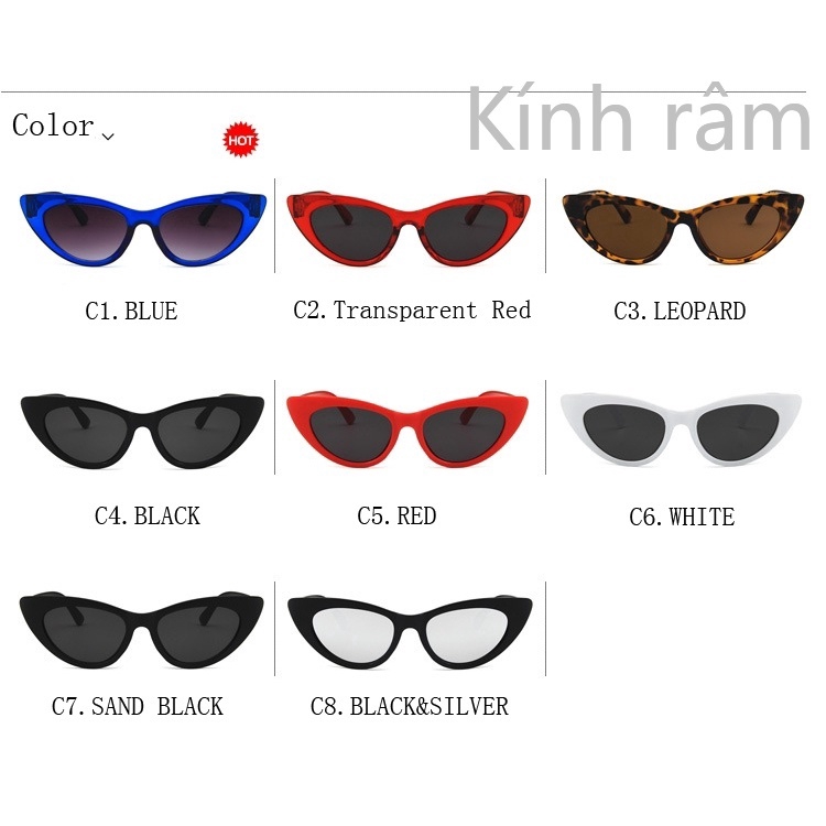 Kính mát hình mắt mèo phong cách cổ điển cho nữ