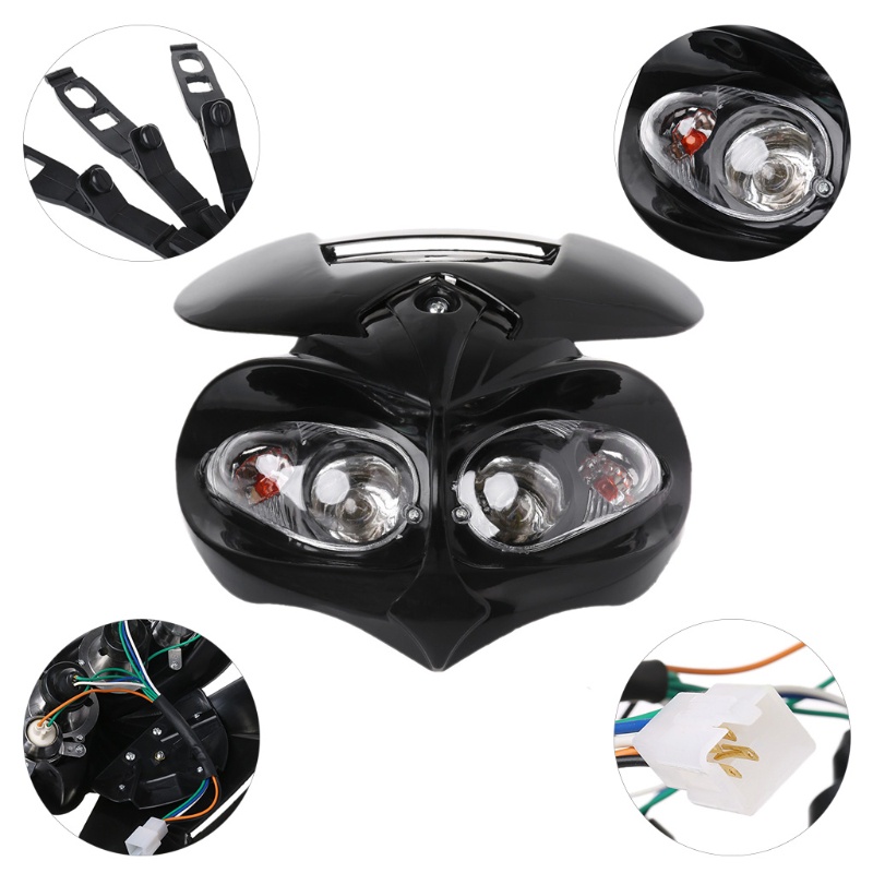 Đèn Pha Đôi / Thấp DC 12V 18W Cho Xe Mô Tô