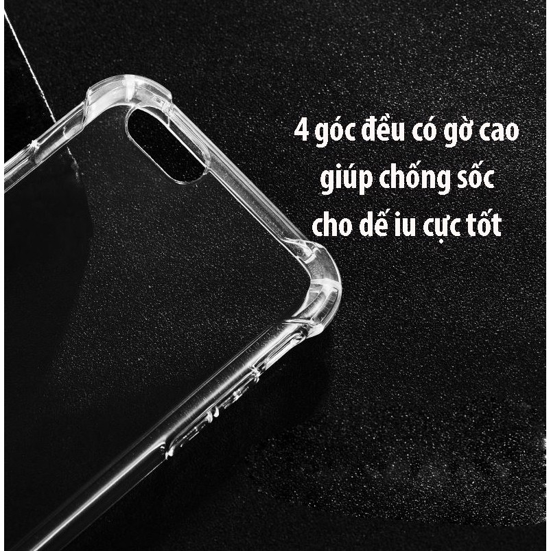 [Loại dày] Ôp lưng chống sốc, Ốp lưng trong suốt, Ốp bo viền 4 góc, Ốp nhựa dẻo cho iPhone 6 đến 12Promax