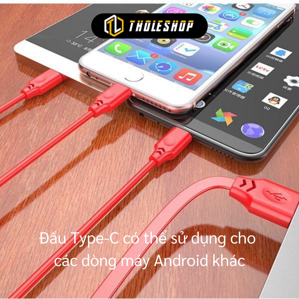 Cuộn Cáp Sạc - Cáp Sạc Dây Kéo Cuộn Tròn 3 Đầu Có Dây Rút Chống Rối 6315