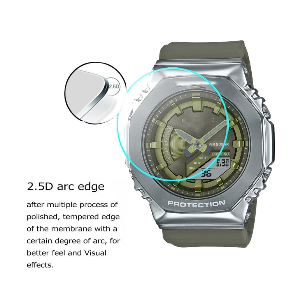 YIFILM 2 Miếng dán cường lực bảo vệ màn hình cho Casio G-SHOCK GM-S2100PG GM-S2100B GM-S2100 GM-2100N GM-2100B