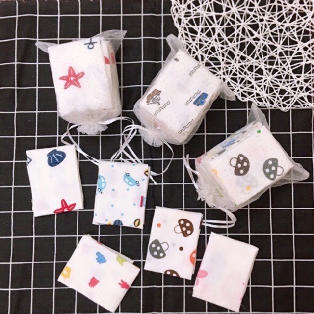 Set 10 Khăn Sữa Sợi Tre Aden Tthấm Hút Tốt An Toàn Cho Bé Sơ Sinh