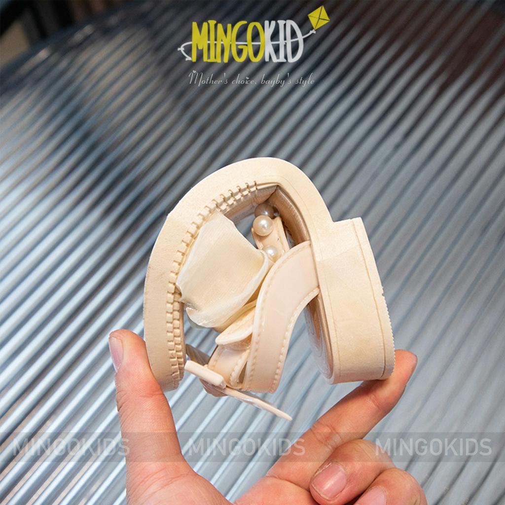 Dép sandal cao gót phong cách hàn quốc cho bé gái, quai ngang MG2-29 size 25-36