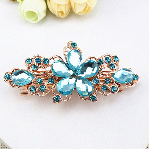 Kẹp tóc hình hoa đính đá giả lấp lánh thời trang cho nữ